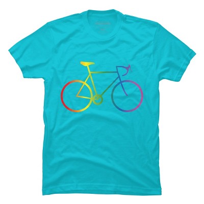 Adult Design By Humans Rainbow Bike Cyclist Pride By Bonganva T-Shirt