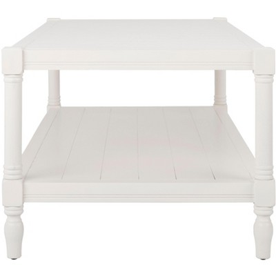Coastal Cottage Charm White Pine Rectangular Coffee Table