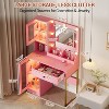 Vanity Desk with Mirror and Lights, Makeup Dressing Table w/Adjustable Bulbs, Outlets & USB Ports, Sturdy MDF Top & Metal Leg, for Bedroom - 4 of 4