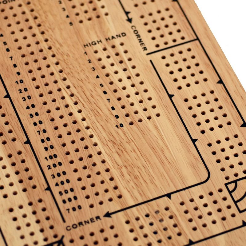 WE Games Classic Solid Wood, 4 Track Cribbage Board, 3 of 6