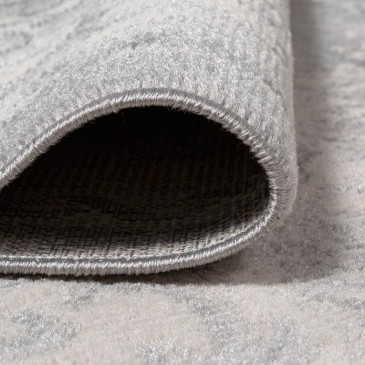 Ivory and Gray Medallion Synthetic 8' x 10' Area Rug