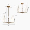 LNC Syringodium 8-Light 27" Candle Modern Large Integrated LED Chandelier, Polished Gold - 4 of 4