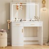 Okak Makeup Vanity with 3 Color Adjustable Mirror, Vanity Desk with Charging Station and Ample Storage, Dressing Table for Bedroom - 2 of 4