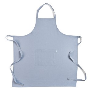 Linen Full Midi Apron, Adjustable Neck Strap with Center Pockets for Kitchen, Chef - Solino Home - 1 of 4