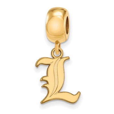 Black Bow Jewelry 14k Yellow Gold Plated Sterling Silver Louisville Cardinals NCAA Bead Charm