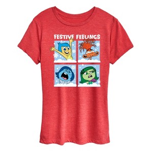 Women's - Inside Out 2 - Festive Christmas Feelings Short Sleeve Graphic T-Shirt - 1 of 4