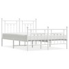 vidaXL Metal Bed Frame with Headboard and Footboard White 59.1 in.x78.7 in. - 2 of 4