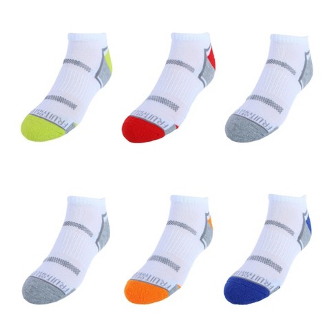 Fruit Of The Loom Boy's Active Low Cut Tab Socks (6 Pair), 9-2.5, White ...