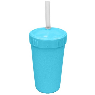 The First Years GreenGrown Reusable Spill-Proof Straw Toddler Cups - Blue - 3pk/10oz