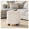 Round Storage Ottoman, Ottoman with Storage, 17.7" Dia. x 17.5" H, Sturdy Footrest with Legs, Supports 330 lb, for Living Room & Bedroom - 2 of 4