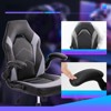 FONTOI Swivel Office Chair with Lumbar Support and S-shaped Backrest, Gaming Chair with Padded Armrests, Gray, 25.3"*41.8"*25.3" - 2 of 4
