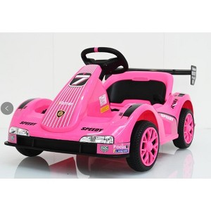 6V Electric Racer Go Kart for Kids - 2.4G Remote Control & Pedal Operation | 2MPH Max Speed with Safety Belt, Music & USB - 1 of 1