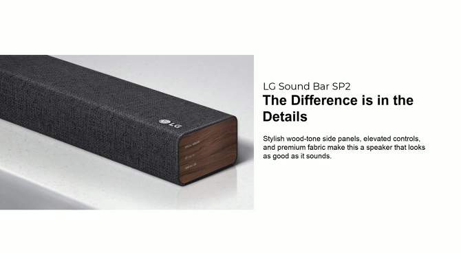 LG SP2 2.1 Channel 100W All in One Soundbar with Fabric Wrap, 2 of 10, play video