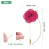 Unique Bargains Wedding Camellia Flower Lapel Pin with Leaf Brooch for Men Suit 3.5 x 1.6 Inch 1 Pc - 3 of 4