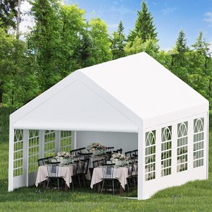 13x26 FT Party Tent，Heavy Duty Wedding Tent with White Large Roof, Detachable Sidewalls, and 3 Storage Bags, Outdoor Party Canopy for Wedding Parties - 1 of 4