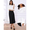 INSPIRE CHIC Women's Satin Dressy 3/4 Sleeve Boat Neck Work Blouse - 2 of 4