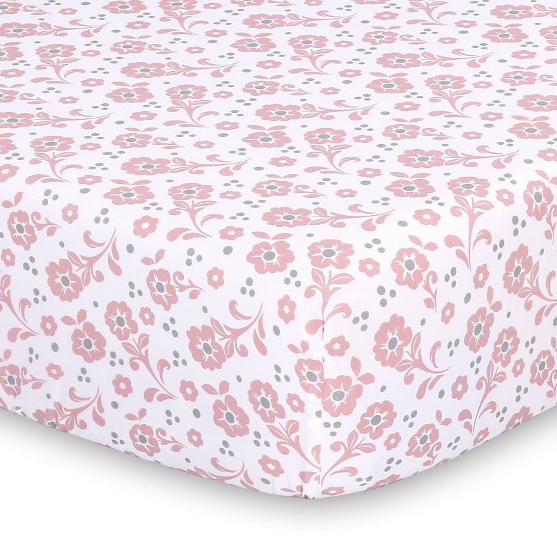 The Peanutshell Bella Pink Patchwork Quilt Baby Crib Bedding Set - 3pc, 4 of 6