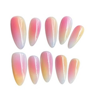 Hachikiko Peach Sunset Gradient Press-On Nails - Romantic Ombre False Nails for Any Occasion - 1 of 4