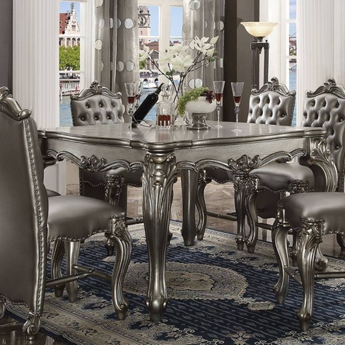 Silver dining room chairs hot sale