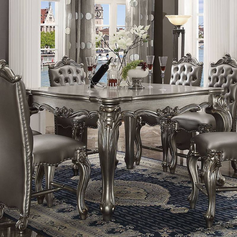 55&#34; Versailles Dining Table Antique Platinum - Acme Furniture, 1 of 6