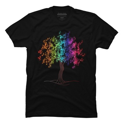 Men's Design By Humans Colorful Musical Note Tree By valsymot T-Shirt