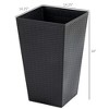 Bencmate Planters Tall Planters with Drainage Hole, Outdoor Flower Pots, Indoor Pots for Porch, Front Door, Entryway, 3 Pcs, Black, 14.25"*14.25"*24" - 3 of 4