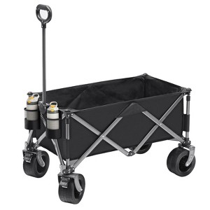 SKONYON Foldable Wagon Cart Collapsible Heavy Duty Utility Cart Extra Large Wheels, Holds Up to 600 Pounds - 1 of 4