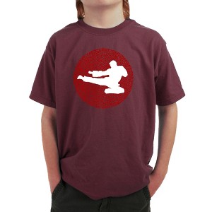 LA Pop Art Boy's Word Art T-shirt -Types of Martial Arts - 1 of 4