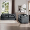 Modern Corduroy Fabric 2-Piece Living Room Sofa Set, Two 2-Seater Sofas with Deep Seats and 8 Cushions - 2 of 4