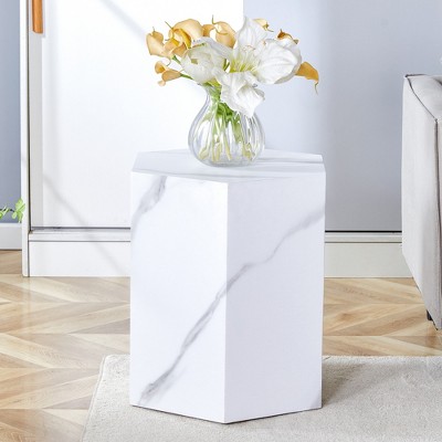 GlasFlength Coffee Tables, Modern Coffee Table with Complex Texture Patterns, Stylish and Durable Design for Living Room, Patio, White, 27"*27"*16.5"