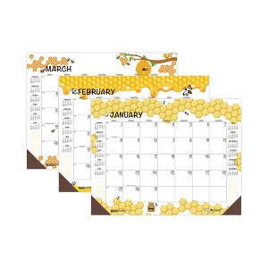 Recycled Honeycomb Desk Pad Calendar, Honeycomb Artwork, 18.5 x 13, White/Multicolor Sheets, 12-Month (Jan to Dec): 2025 - 1 of 4