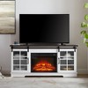 59" TV Stand for TVs up to 65" with 23" Electric Fireplace Insert, Sliding Fluted Glass Doors, Large Storage Cabinet, Multipurpose Media Console Table - 2 of 4