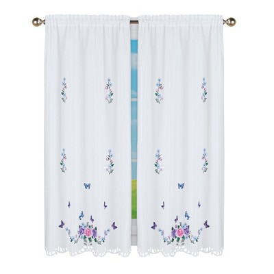 White Polyester Light-Filtering Rod Pocket Panel Pair
