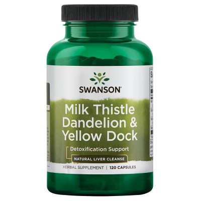Swanson Milk Thistle, Dandelion & Yellow Dock - Herbal Liver Support Supplement - Natural Supplement Helping to Maintain Overall Health & Wellbeing - (120 Capsules)