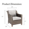 POCASSY Brown Wicker Outdoor Chairs,Patio Lounge Club Chairs Set of 2 with All Weather Resistant Deep Seat High Back, Patio Furniture Chairs - 3 of 4
