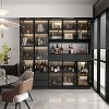 Famapy Large Kitchen and Dining Cabinets  Pantry With Light Display Cabinet Black - 2 of 4