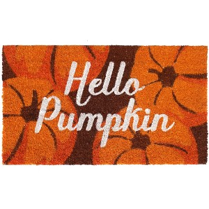 RugSmith White Machine Tufted Hello Pumpkin Doormat - 1 of 4