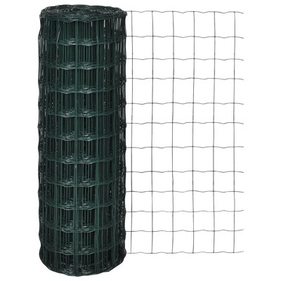 vidaXL Euro Fence Steel 82ftx2.6ft Green