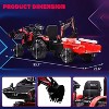 24V Ride on Toy for Big Kids, Excavator Bulldozer, Battery-Powered Electric Vehicle w/Trailer, Remote Control, LED Lights - 4 of 4