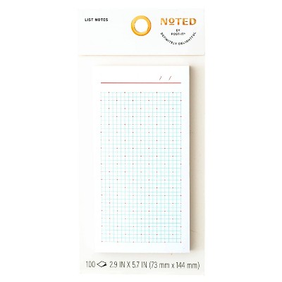 Noted by Post-it 3"x6" Dot and Grid Sticky Notes 100ct