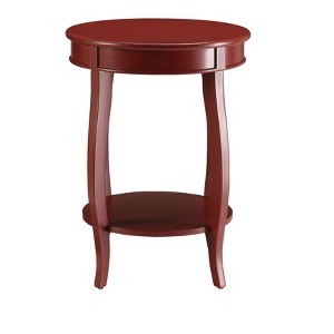 Okak 18"W Round Coffee Table with 1 Layer of Storage Sofa Couch Table for Small Spaces, Red - 1 of 4
