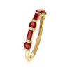 Ross-Simons 0.80 ct. t.w. Baguette and Round Garnet Ring in 14kt Yellow Gold - 3 of 4