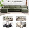 Hyleory 147 in. W 6-Piece Modern Corduroy Fabric Sectional Sofa with Double Ottomans - 3 of 4