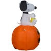 Peanuts Airblown Inflatable Snoopy and Woodstock on Pumpkin Peanuts, 3.5 ft Tall, Multicolored - 3 of 4