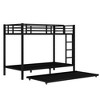TIRAMISUBEST Metal Bunk Bed with Trundle and Slats Support, Metal Frame Bunk Bedframe with 2 Bulit-in Ladders and Guardrail - 4 of 4