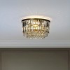 ALOADECOR 3 Lights 16" Traditional Gold Flush Mount With Clear Crystal Accents - 3 of 4