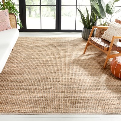 Hand-knotted Natural Beige Wool Rectangular Accent Rug