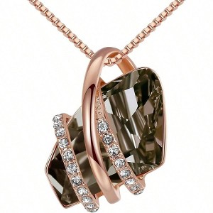 Pendant Necklace, Birthstone Crystal, 18K Rose Gold Plated/Silvertone, 18+ 2 - 1 of 4