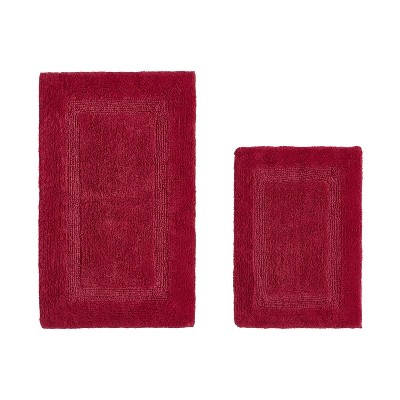 Lux Premium 100% Cotton Tufted Solid Reversible 2 PC Bath Rug Set – Ultra-Soft, Water-Absorbent, Durable, Machine Washable Bathroom Rug