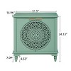 Storage Cabinet With Doors And Shelves,Green Hollow-Carved Cabinet With Adjustable Shelf,Distressed Wooden Cabinet With 2 Doors-Maison Boucle - 4 of 4